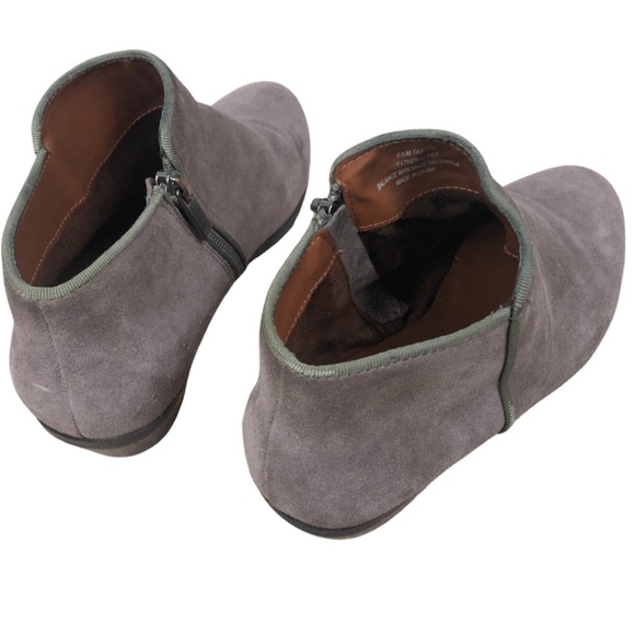 Crown Vintage Women’s Nude Suede Natural Low Heeled Ankle Boot Round Toe Booties - Picture 13 of 16